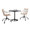Dakota-preston Contemporary Dining Set in Black Metal with Black Wood Tabletop and Antique Copper with Whitewashed Wood- 3 Piece — side view
