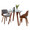Folia table set in Walnut Wood, Clear Glass, Grey Fabric, side view, featuring glass design and fabric design