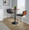 Pebble table in Black Metal, Walnut Wood, Black PU, Stainless Steel, featuring swivel
