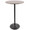 Pebble-mason Swivel Mid-Century Modern Counter Height Dining Set with Adjustable Table in Black Metal with Walnut Wood Tabletop and Stainless Steel and Grey Faux Leather- 3 Piece — detail view (photo 1)