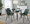 Clara-durango Contemporary Dining Set in Black Metal, Clear Glass and Green Vintage Faux Leather with Orange Zig Zag Stitching- 5 Piece — lifestyle photo 1