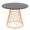 Canary table set in Gold Metal, Black MDF, Black PU, close-up detail, featuring faux leather design and leather design
