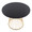 Canary table set in Gold Metal, Black MDF, Black PU, close-up detail, featuring faux leather design and leather design