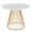 Canary table set in Gold Metal, White MDF, White PU, close-up detail, featuring faux leather design and leather design