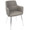 Canary-andrew Contemporary Dining Set in Silver Metal, White Mdf, Chrome Metal and Grey Faux Leather- 5 Piece — detail view (photo 2)