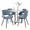 Cosmo table in Black Metal, White Marble, Blue Fabric, product view, featuring marble design and metal design