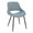 Cosmo table in Black Metal, White Marble, Blue Fabric, close-up detail, featuring marble design and metal design
