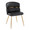 Cosmo table set in Gold Metal, Black MDF, Black PU, close-up detail, featuring faux leather design and leather design