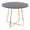 Cosmo table set in Gold Metal, Black MDF, Black PU, close-up detail, featuring faux leather design and leather design