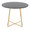 Cosmo table set in Gold Metal, Black MDF, Black PU, close-up detail, featuring faux leather design and leather design