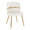 Cosmo table set in Gold Metal, White MDF, White PU, close-up detail, featuring faux leather design and leather design