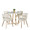 Cosmo table set in Gold Metal, White MDF, White PU, product view, featuring faux leather design and leather design