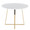 Cosmo table set in Gold Metal, White MDF, White PU, close-up detail, featuring faux leather design and leather design