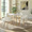Cosmo table set in Gold Metal, White MDF, White PU, featuring faux leather design and leather design