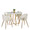 Cosmo table set in Gold Metal, White MDF, White PU, product view, featuring faux leather design and leather design