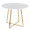 Cosmo table set in Gold Metal, White MDF, White PU, close-up detail, featuring faux leather design and leather design