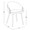 Cosmo table set in Gold Metal, White MDF, White PU, dimensions and measurements diagram