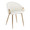Cosmo-claire Contemporary/Glam Dining Set in Gold Metal, White Mdf, and White Faux Leather- 5 Piece — detail view (photo 2)