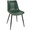 Cosmo table set in Black Metal, Black MDF, Green PU, close-up detail, featuring faux leather design and leather design