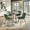Cosmo table set in Black Metal, Black MDF, Green PU, featuring faux leather design and leather design