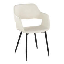 Cosmo table set in Black Metal, Black MDF, Cream PU, close-up detail, featuring faux leather design and leather design