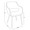 Cosmo table set in Black Metal, Black MDF, Cream PU, dimensions and measurements diagram