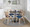 Dakota-charlotte Contemporary Dining Set in Antique Metal with Espresso Wood-pressed Grain Bamboo Tabletop and Whitewashed Wood with Blue Fabric- 5 Piece — lifestyle photo 1