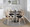 Dakota-charlotte Contemporary Dining Set in Antique Metal with Espresso Wood-pressed Grain Bamboo Tabletop and Whitewashed Wood with Blue Fabric- 5 Piece — lifestyle photo 1