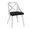 Dakota table in White Steel, White Wood, Charcoal Fabric, White Textured Wood, close-up detail, featuring upholstered seat and wood frame