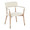Dakota table in White Steel, White Wood, Copper Metal, Whitewashed Wood, cream Noise Fabric, featuring wood frame