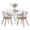 Dakota-winston Contemporary Dining Set in White Steel with White Wood Tabletop and Antique Copper Metal with Whitewashed Wood- 5 Piece — product view