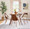 Folia - Anabelle Mid-Century Modern Square Dining Set in Walnut Wood and Cream Fabric- 5 Piece — lifestyle photo 2