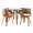 Folia-fabrico Mid-Century Modern Square Dining Set in Walnut Wood with Camel Faux Leather- 5 Piece — side view
