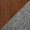 Folia table set in Walnut Wood, Clear Glass, Grey Fabric, upholstery or finish swatch