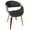 Folia-symphony Mid-Century Modern Square Dining Set in Walnut Wood with Square Glass Tabletop and Black Faux Leather- 5 Piece — detail view (photo 2)