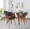 Folia-symphony Mid-Century Modern Square Dining Set in Walnut Wood with Square Glass Tabletop and Black Faux Leather- 5 Piece — lifestyle photo 2