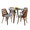 Folia table in Walnut Wood, Clear Glass, Grey Fabric, featuring glass design and wood design