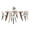 Folia table set in Walnut Wood, Beige Fabric, product view, featuring wood design and fabric design
