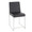 Fuji High Back Contemporary Dining Set in Brushed Stainless Steel, Clear Glass and Black Faux Leather- 5 Piece — detail view (photo 2)