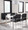 Fuji High Back Contemporary Dining Set in Brushed Stainless Steel, Clear Glass and Black Faux Leather- 5 Piece — lifestyle photo 1