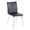 Fuji table set in Brushed Stainless Steel, Clear Glass, Black PU, close-up detail, featuring faux leather design and leather design