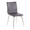 Fuji-mason Upholstered Swivel Contemporary Dining Set in Brushed Stainless Steel, Clear Glass, and Grey Faux Leather- 5 Piece — detail view (photo 2)