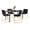 Fuji table in Black Metal, Black Wood, Black Velvet, Gold Metal, side view, featuring velvet design and wood design