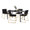 Fuji-dutchess Contemporary Dining Set in Black Metal with Black Wood Tabletop and Gold Metal with Black Velvet- 5 Piece — product view