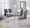Fuji-foster Contemporary Dining Set in Stainless Steel, Clear Glass and Grey Faux Leather- 5 Piece — lifestyle photo 1
