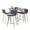 Marcel table in Chrome Metal, Black Wood, Walnut Wood, Grey PU, Stainless Steel, product view, featuring swivel