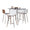 Marcel table in Chrome Metal, Black Wood, Walnut Wood, White PU, Stainless Steel, product view, featuring swivel
