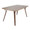 Folia table set in Walnut Wood, Grey Noise Fabric, close-up detail, featuring fabric design