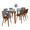 Folia table set in Walnut Wood, Clear Glass, Grey Fabric, side view, featuring glass design and fabric design