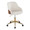 Bacci Contemporary Office Chair in Gold Metal, Walnut Wood, and Cream Fabric — product view